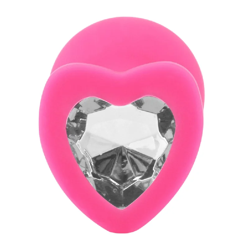 Silicone Heart Jeweled Anal Plug - 3 Sizes Available!