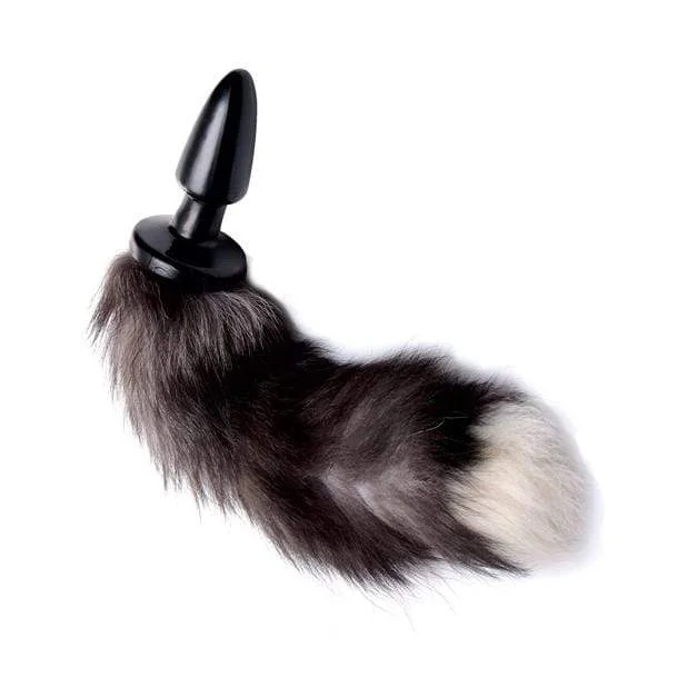 XR - Tailz Grey Fox Tail Anal Plug (Black)